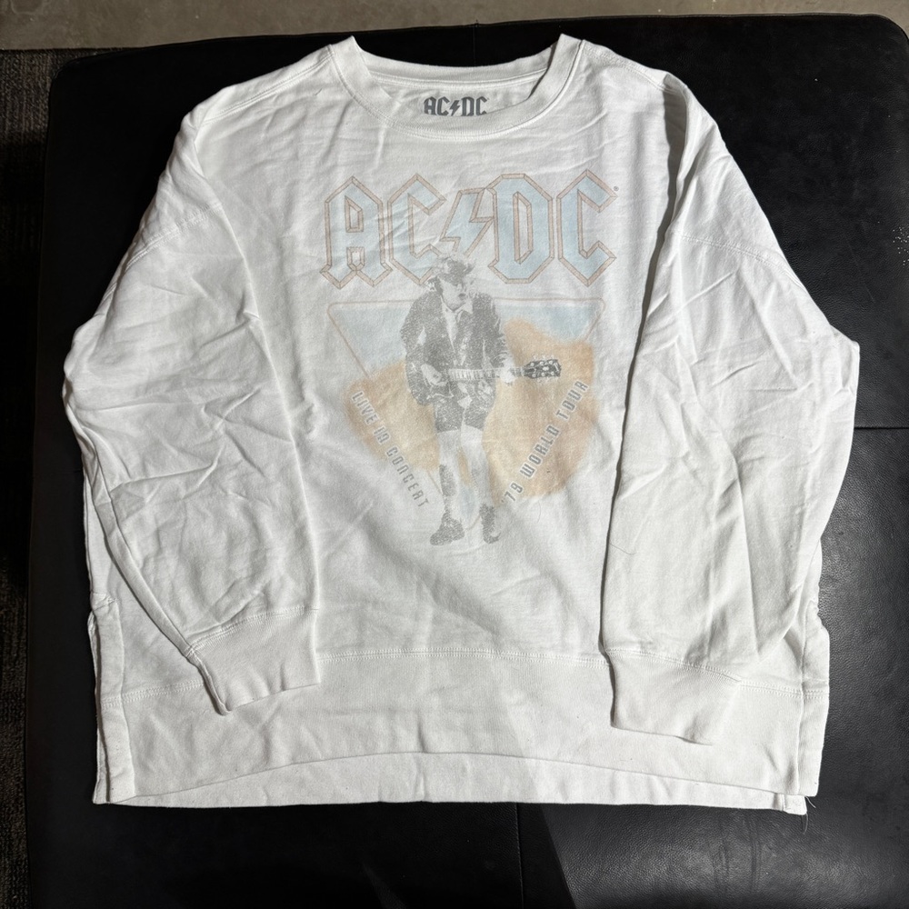 AC/DC White Cotton Blend Tee